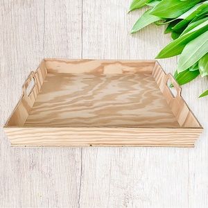 DIY Handmade Tray Pinewood Unfinished Handles